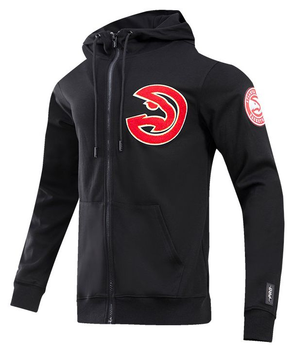 Pro Standard Men's Atlanta Hawks Black Classic Chenille Full Zip Hoodie product image