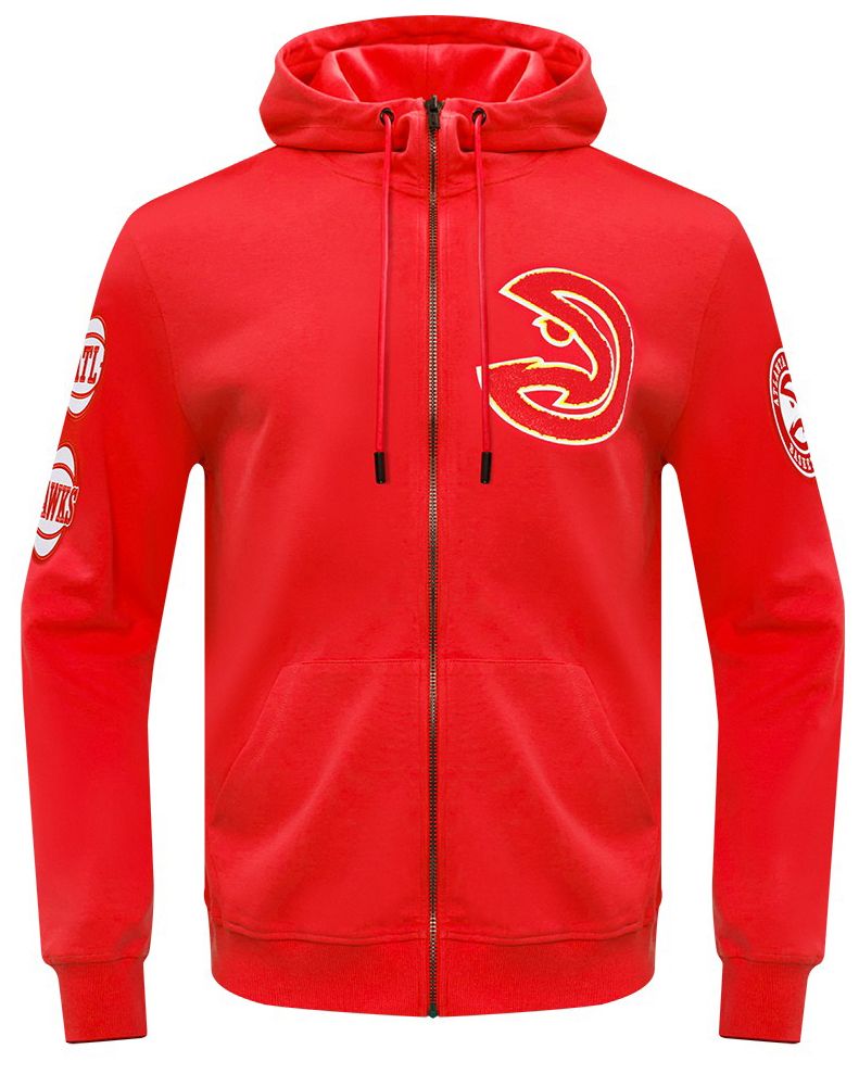 Pro Standard Men's Atlanta Hawks Red Classic Chenille Full-Zip Hoodie product image