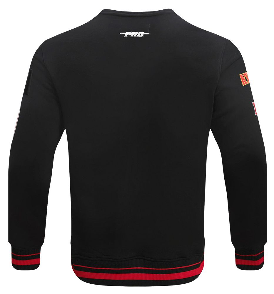 Pro Standard Men's Atlanta Hawks Black Mash Up Rib Fleece Crewneck Sweatshirt product image