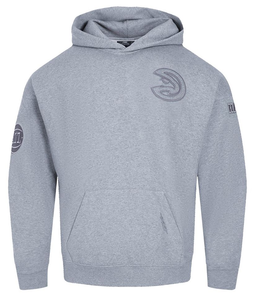 Pro Standard Men's Atlanta Hawks Grey Neutral Drop Shoulder Fleece Hoodie product image