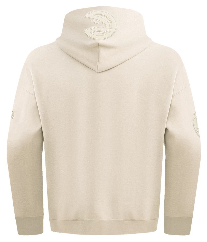 Pro Standard Men's Atlanta Hawks Off White Neutral Drop Shoulder Fleece Hoodie product image