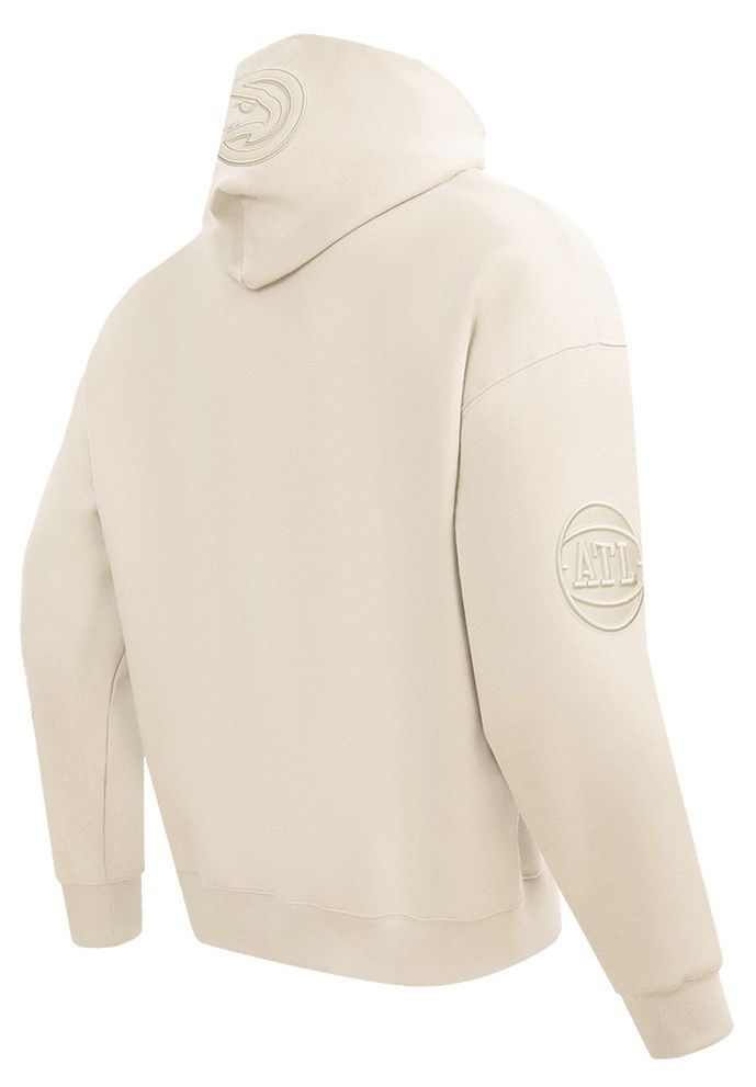 Pro Standard Men's Atlanta Hawks Off White Neutral Drop Shoulder Fleece Hoodie product image