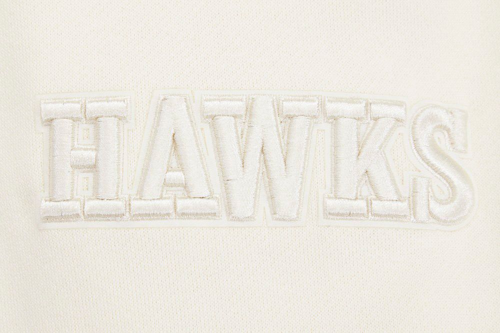 Pro Standard Men's Atlanta Hawks Off White Neutral Drop Shoulder Fleece Hoodie product image