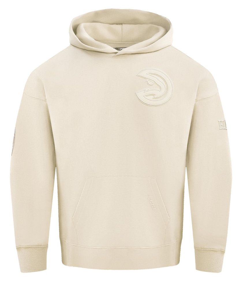 Pro Standard Men's Atlanta Hawks Off White Neutral Drop Shoulder Fleece Hoodie product image