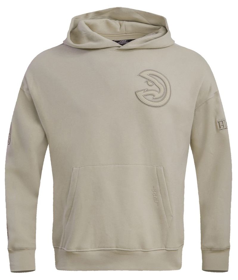 Pro Standard Men's Atlanta Hawks Taupe Neutral Drop Shoulder Fleece Hoodie product image