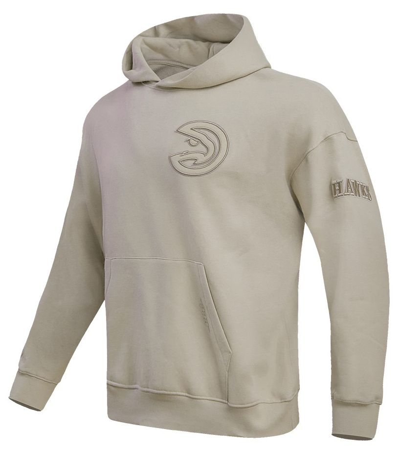 Pro Standard Men's Atlanta Hawks Taupe Neutral Drop Shoulder Fleece Hoodie product image