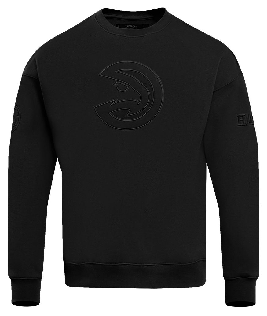 Pro Standard Men's Atlanta Hawks Black Neutral Drop Shoulder Fleece Crewneck Sweatshirt product image