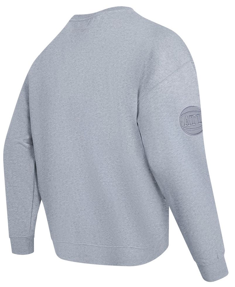 Pro Standard Men's Atlanta Hawks Grey Neutral Drop Shoulder Fleece Crewneck Sweatshirt product image