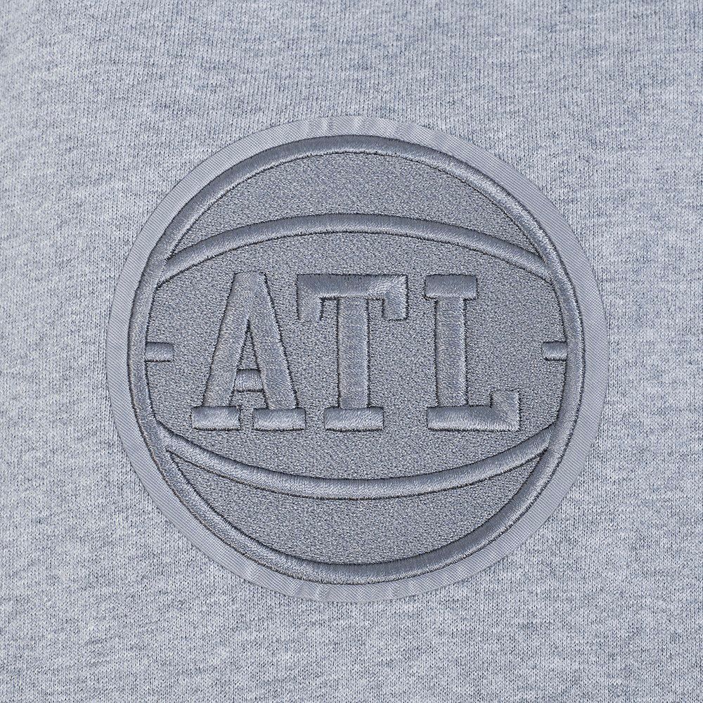 Pro Standard Men's Atlanta Hawks Grey Neutral Drop Shoulder Fleece Crewneck Sweatshirt product image