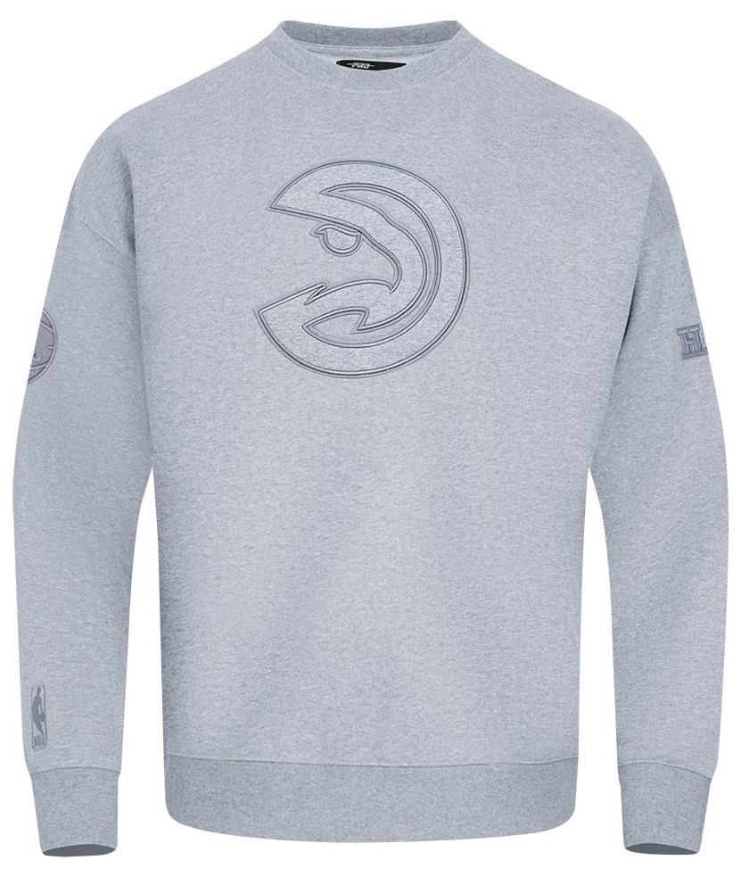 Pro Standard Men's Atlanta Hawks Grey Neutral Drop Shoulder Fleece Crewneck Sweatshirt product image