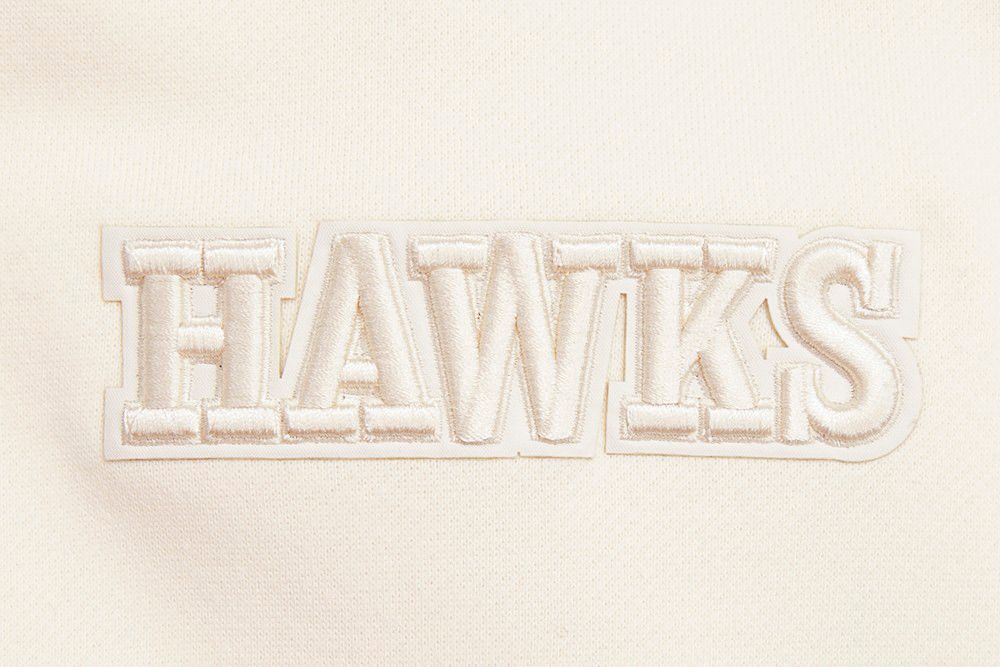 Pro Standard Men's Atlanta Hawks Off White Neutral Drop Shoulder Fleece Crewneck Sweatshirt product image