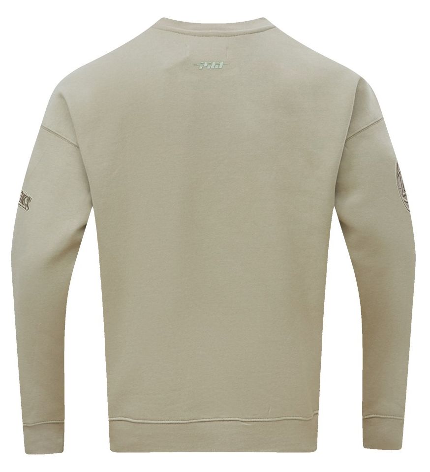 Pro Standard Men's Atlanta Hawks Taupe Neutral Drop Shoulder Fleece Crewneck Sweatshirt product image