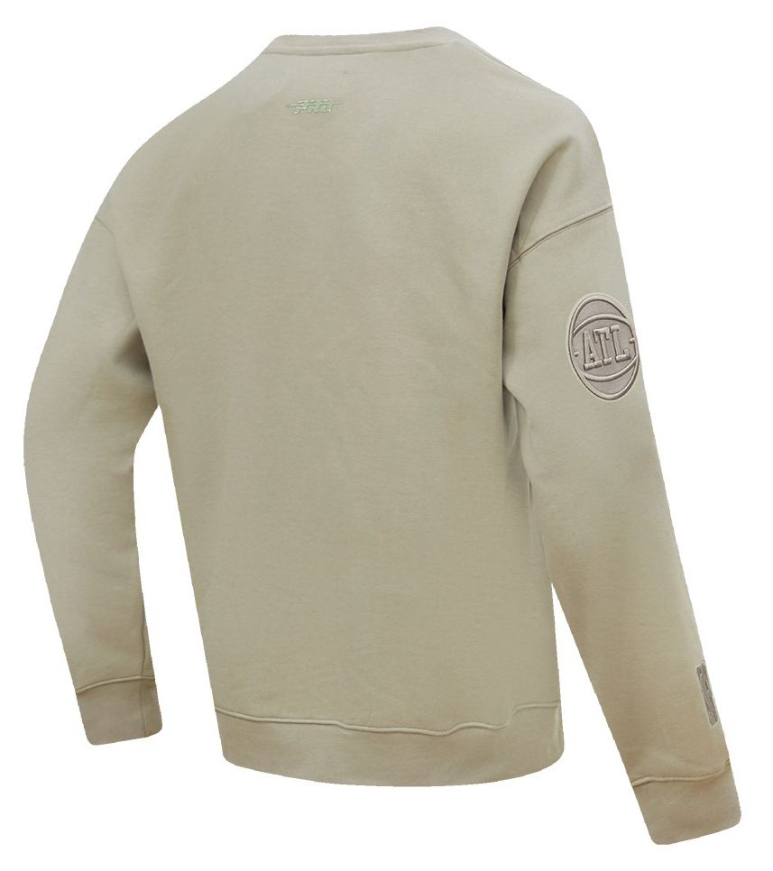 Pro Standard Men's Atlanta Hawks Taupe Neutral Drop Shoulder Fleece Crewneck Sweatshirt product image