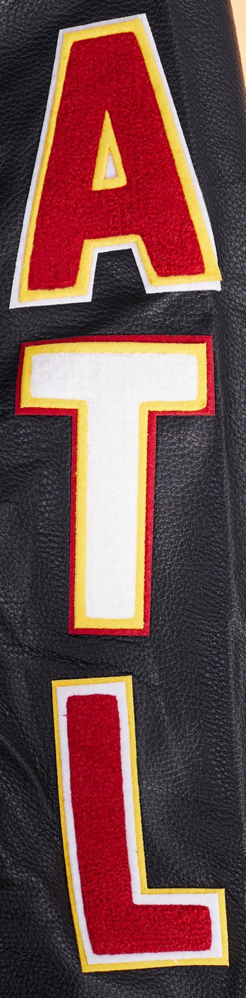 Pro Standard Men's Atlanta Hawks Black Script Tail Rib Wool Varsity Jacket product image