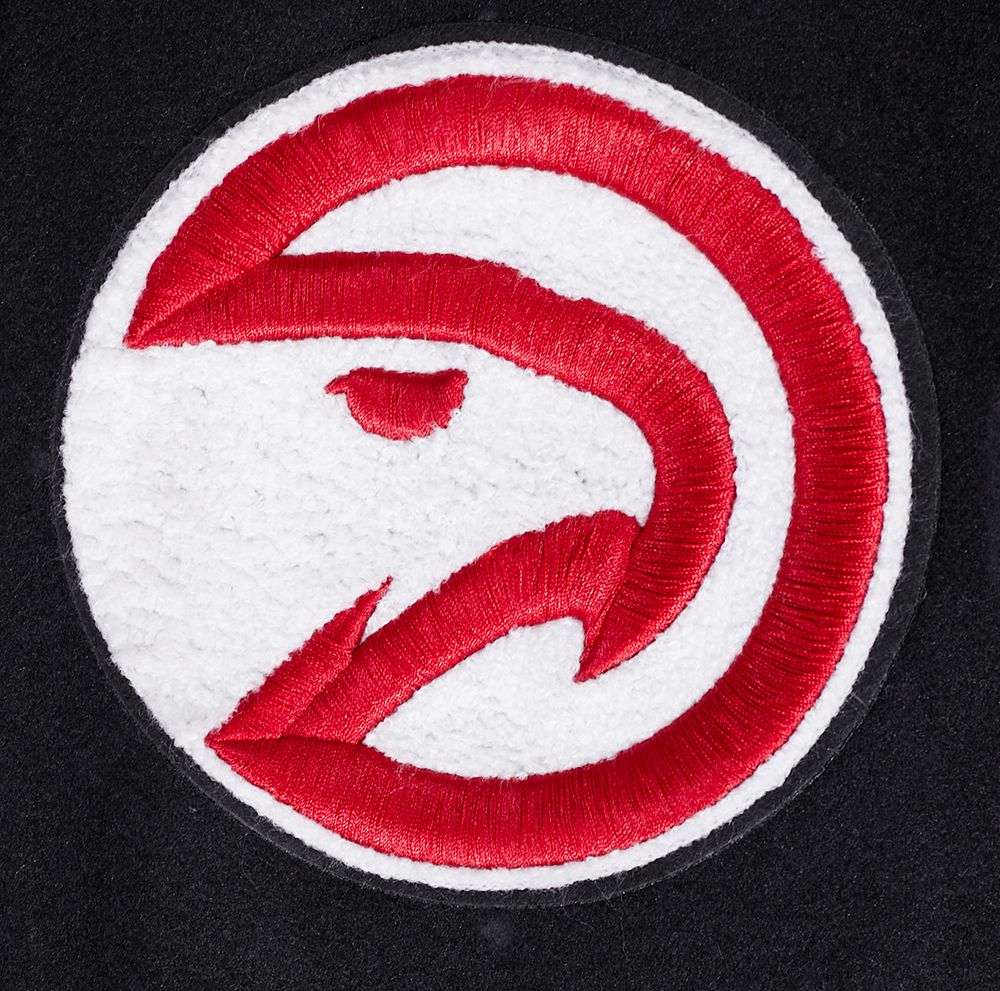 Pro Standard Men's Atlanta Hawks Black Script Tail Rib Wool Varsity Jacket product image