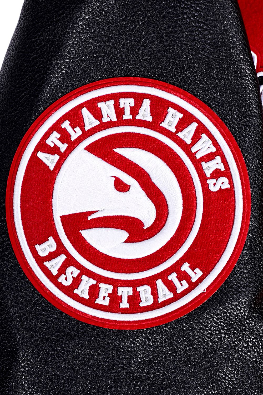 Pro Standard Men's Atlanta Hawks Red Script Tail Rib Wool Varsity Jacket product image