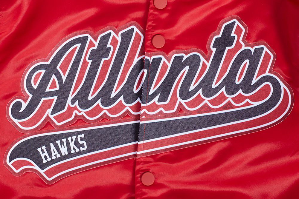 Pro Standard Men's Atlanta Hawks Red Script Tail Satin Jacket product image