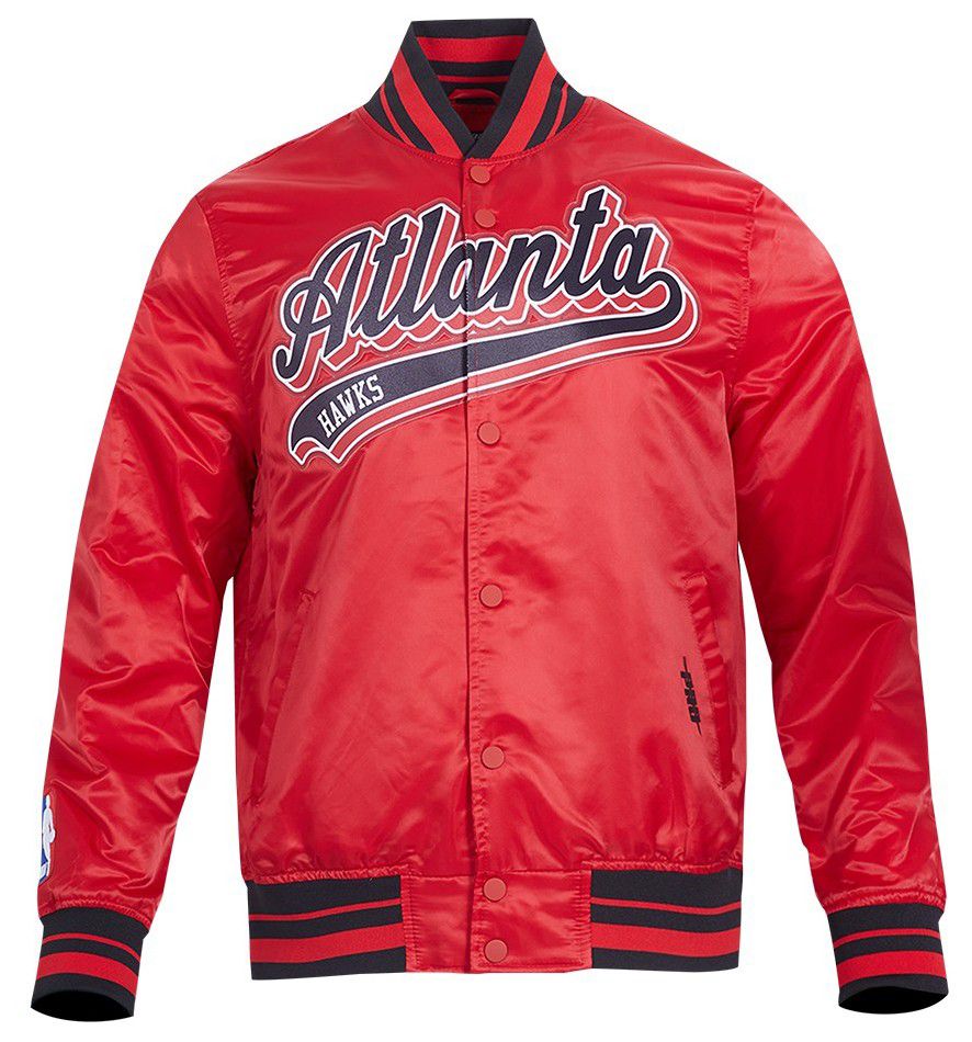 Pro Standard Men's Atlanta Hawks Red Script Tail Satin Jacket product image