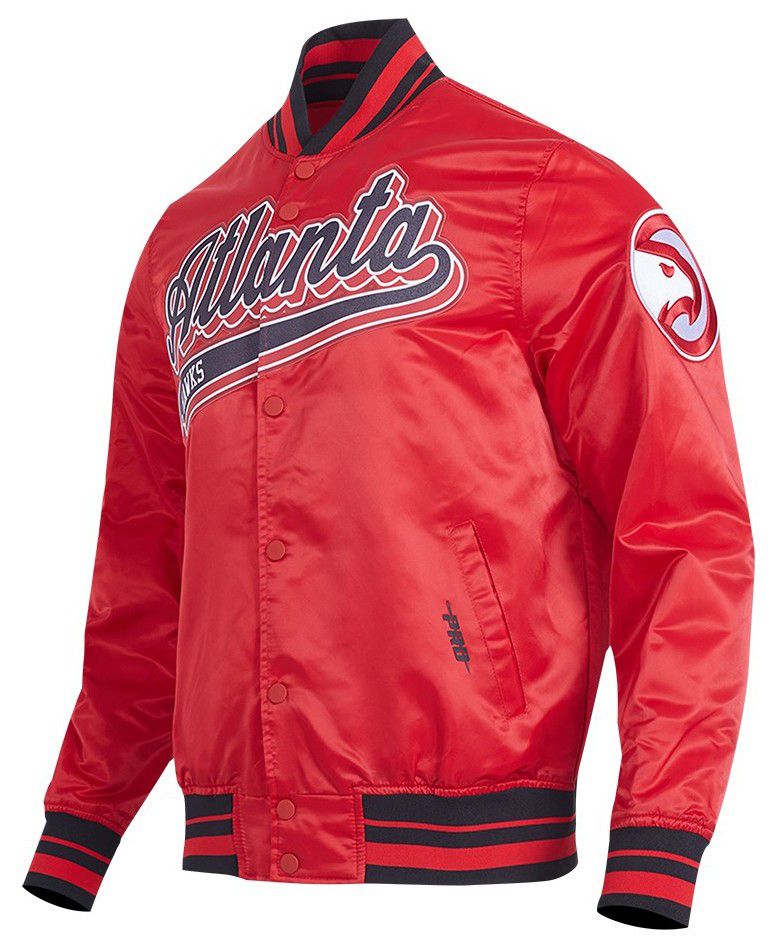 Pro Standard Men's Atlanta Hawks Red Script Tail Satin Jacket product image