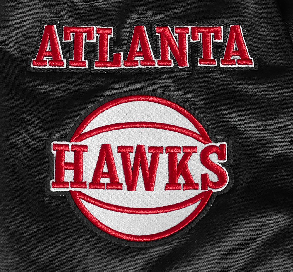Pro Standard Men's Atlanta Hawks Black Old English Ribbed Satin Jacket product image