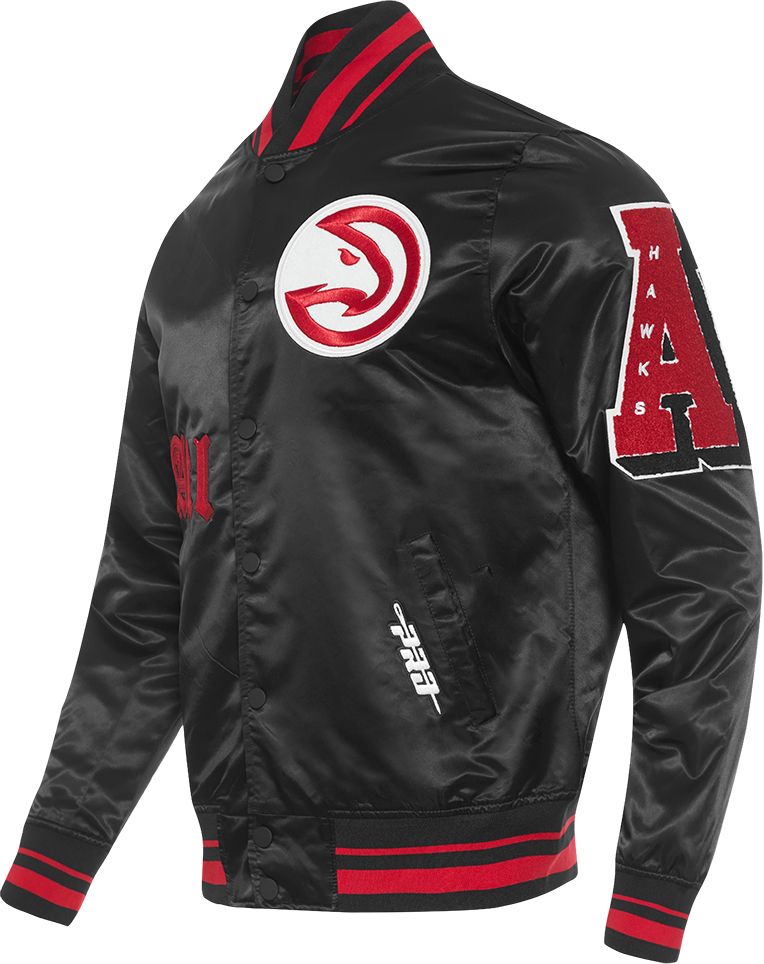 Pro Standard Men's Atlanta Hawks Black Old English Ribbed Satin Jacket product image