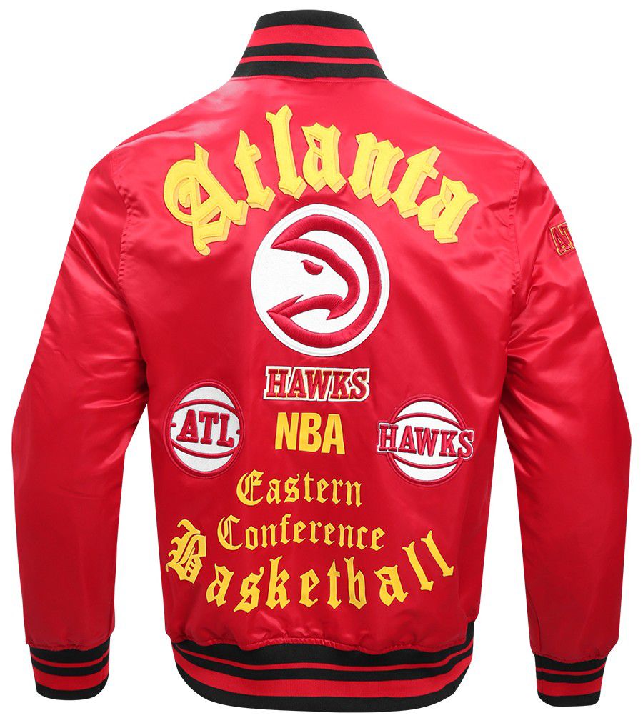 Pro Standard Men's Atlanta Hawks Red Old English Rib Satin Jacket product image