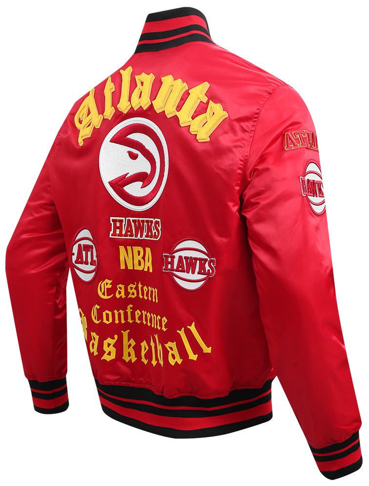 Pro Standard Men's Atlanta Hawks Red Old English Rib Satin Jacket product image
