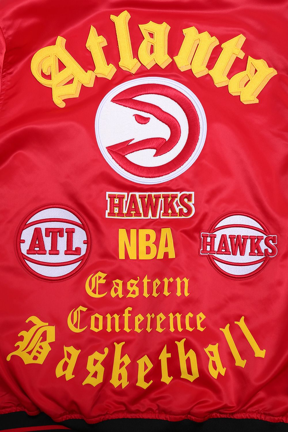 Pro Standard Men's Atlanta Hawks Red Old English Rib Satin Jacket product image