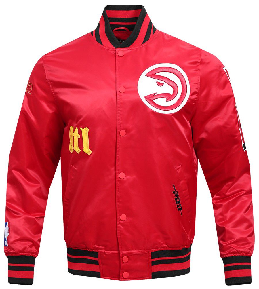Pro Standard Men's Atlanta Hawks Red Old English Rib Satin Jacket product image