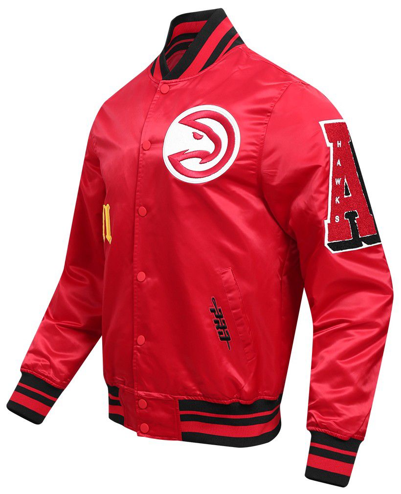 Pro Standard Men's Atlanta Hawks Red Old English Rib Satin Jacket product image