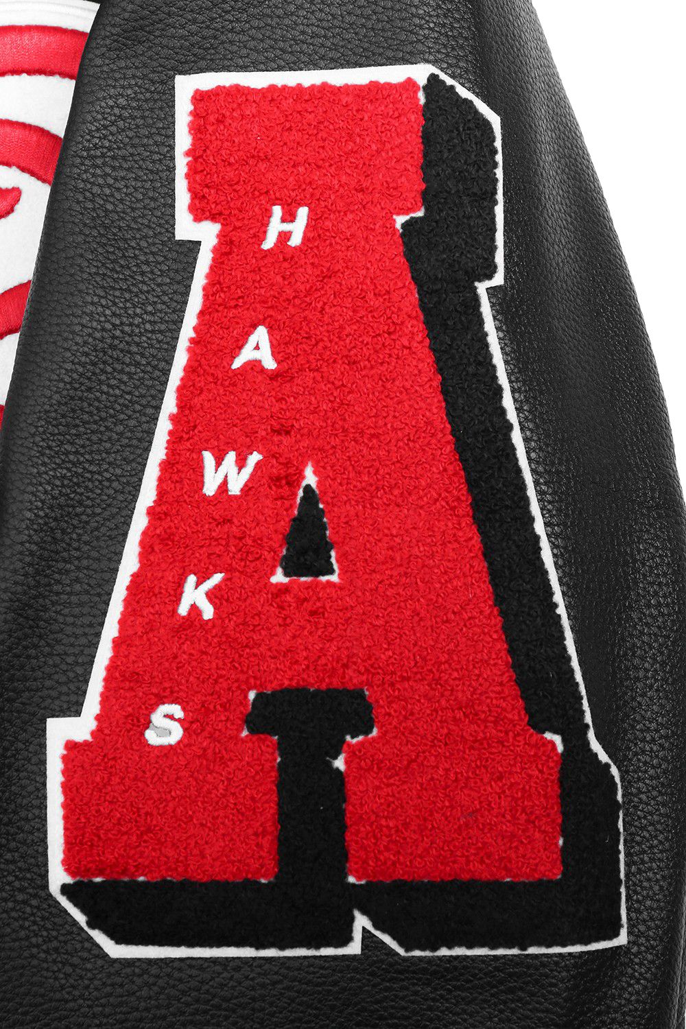 Pro Standard Men's Atlanta Hawks Black Old English Rib Wool Varsity Jacket product image