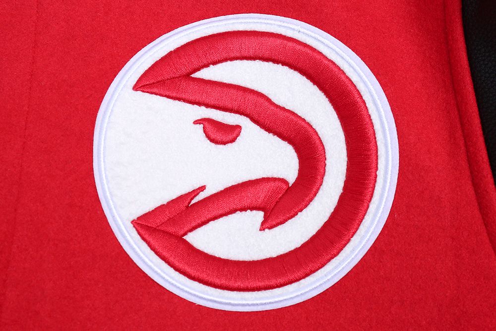 Pro Standard Men's Atlanta Hawks Red Old English Rib Wool Varsity Jacket product image