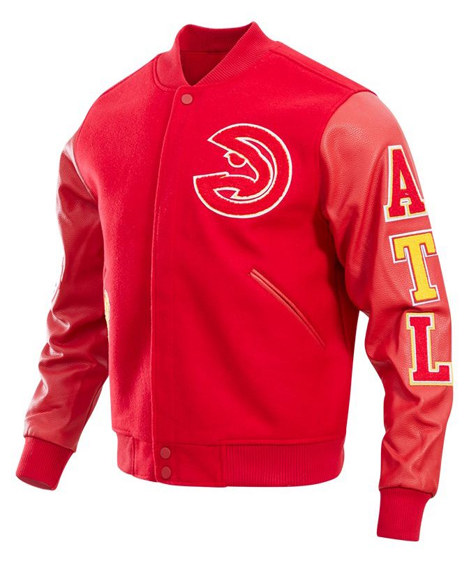 Pro Standard Men's Atlanta Hawks Red Classic Wool Varsity Jacket product image
