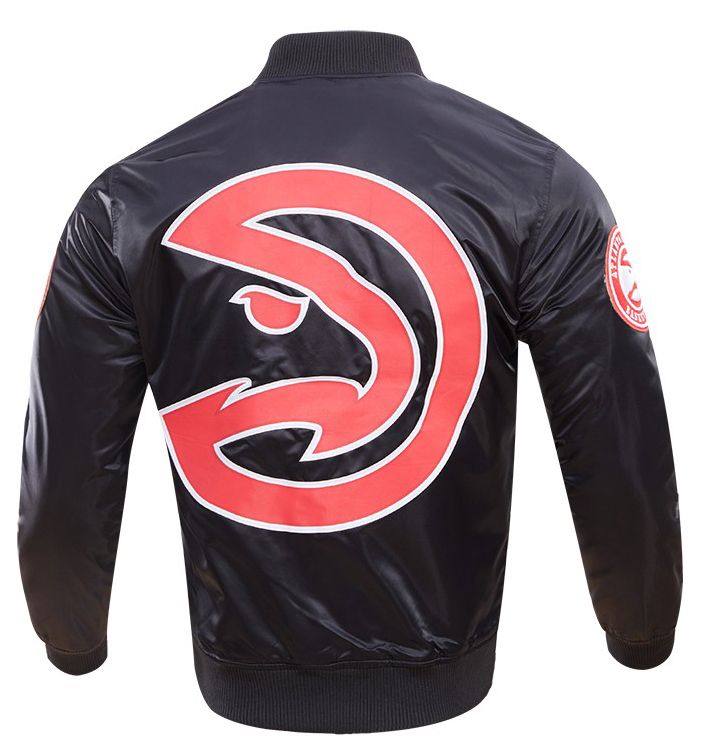 Pro Standard Men's Atlanta Hawks Black Big Logo Satin Jacket product image