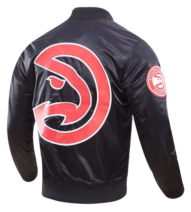 Pro Standard Men's Atlanta Hawks Black Big Logo Satin Jacket product image
