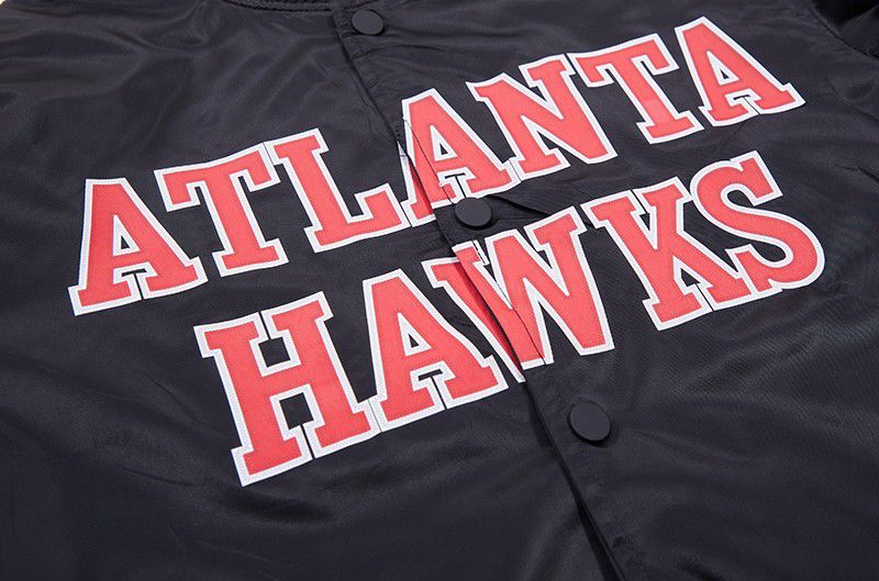 Pro Standard Men's Atlanta Hawks Black Big Logo Satin Jacket product image