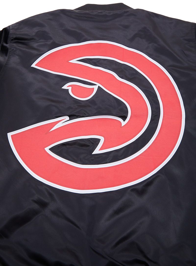 Pro Standard Men's Atlanta Hawks Black Big Logo Satin Jacket product image