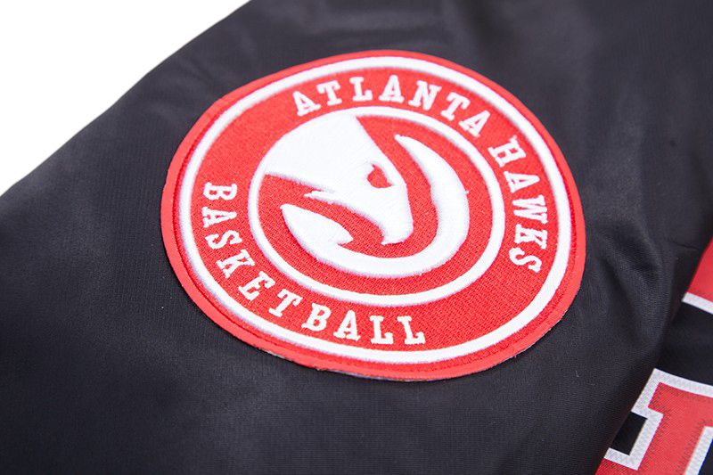 Pro Standard Men's Atlanta Hawks Black Big Logo Satin Jacket product image