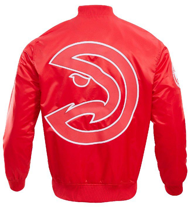 Pro Standard Men's Atlanta Hawks Red Big Logo Satin Jacket product image