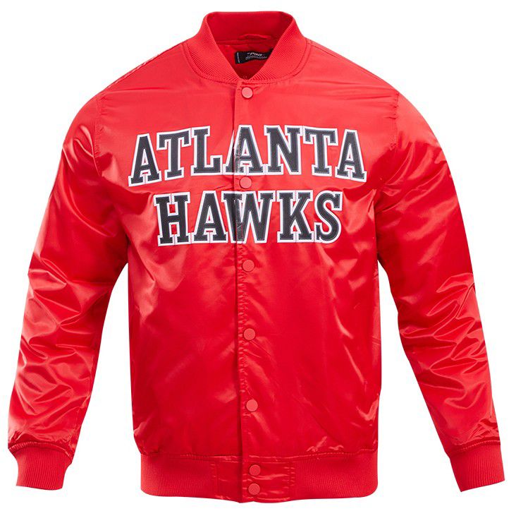 Pro Standard Men's Atlanta Hawks Red Big Logo Satin Jacket product image
