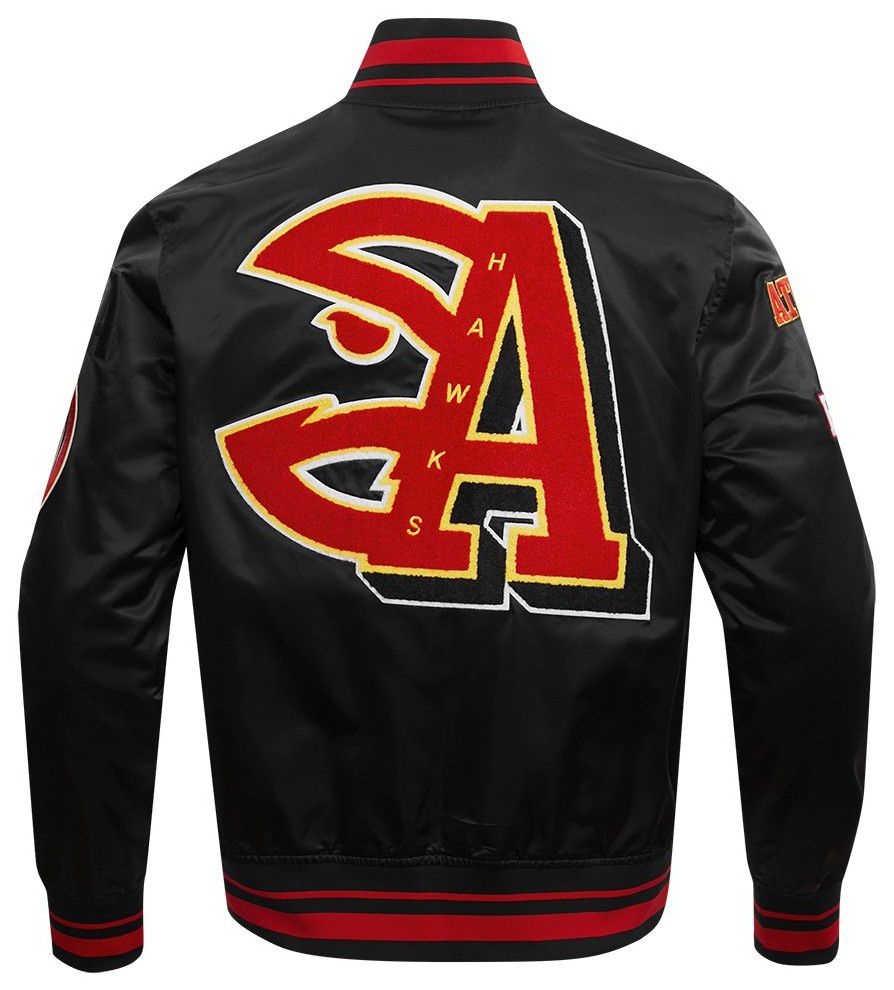 Pro Standard Men's Atlanta Hawks Black Mash Up Rib Satin Jacket product image