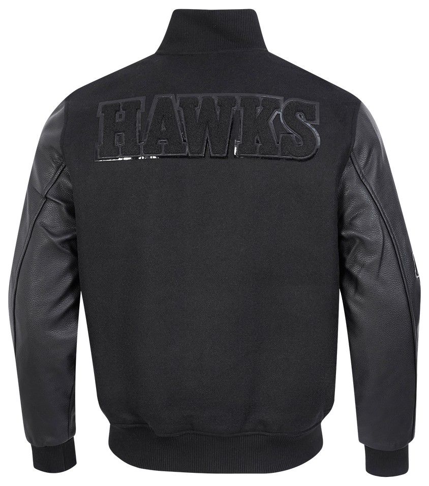 Pro Standard Men's Atlanta Hawks Triple Black Wool Varsity Jacket product image