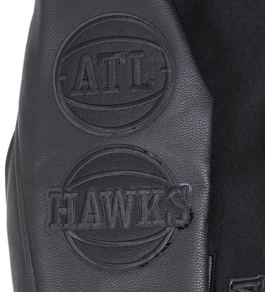 Pro Standard Men's Atlanta Hawks Triple Black Wool Varsity Jacket product image