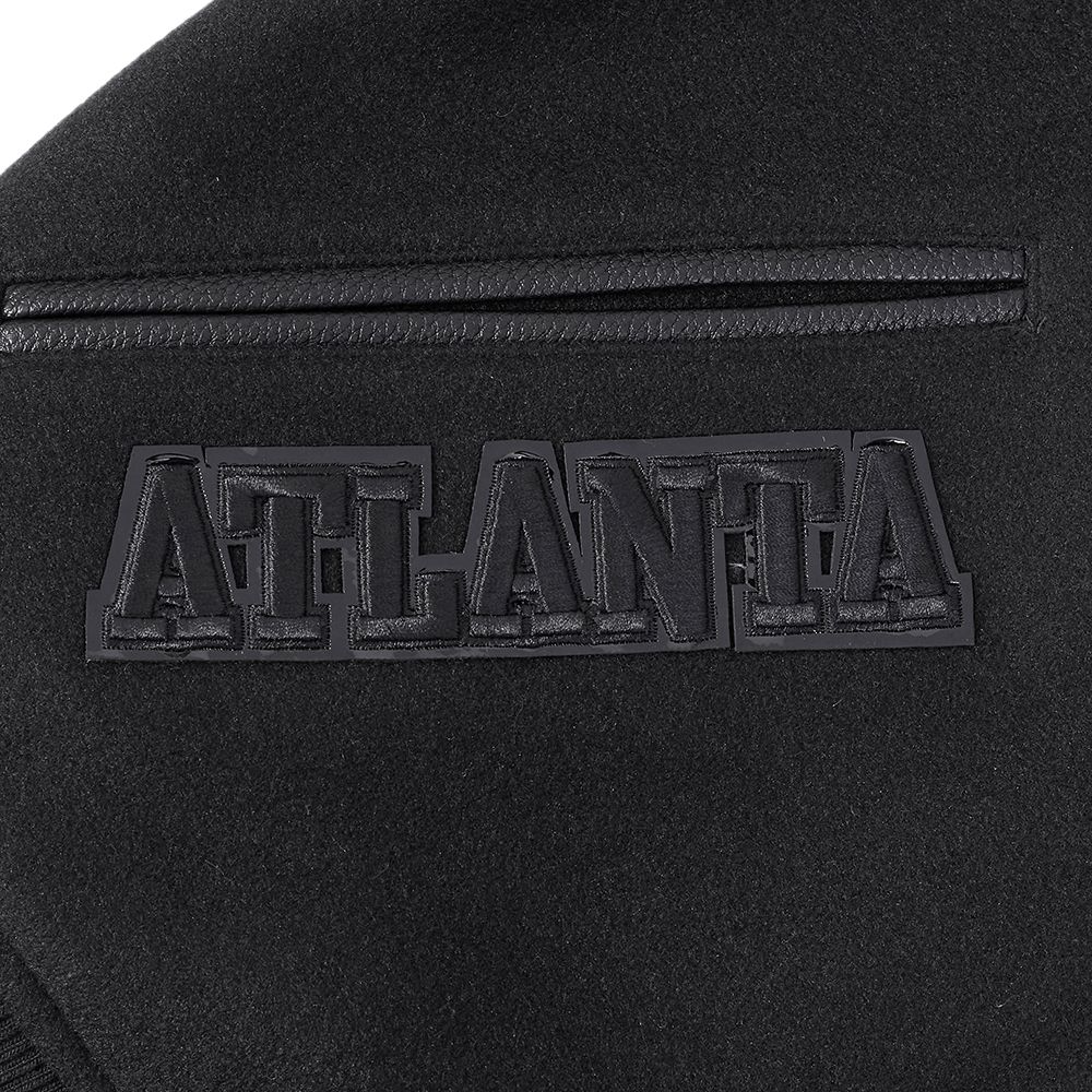 Pro Standard Men's Atlanta Hawks Triple Black Wool Varsity Jacket product image