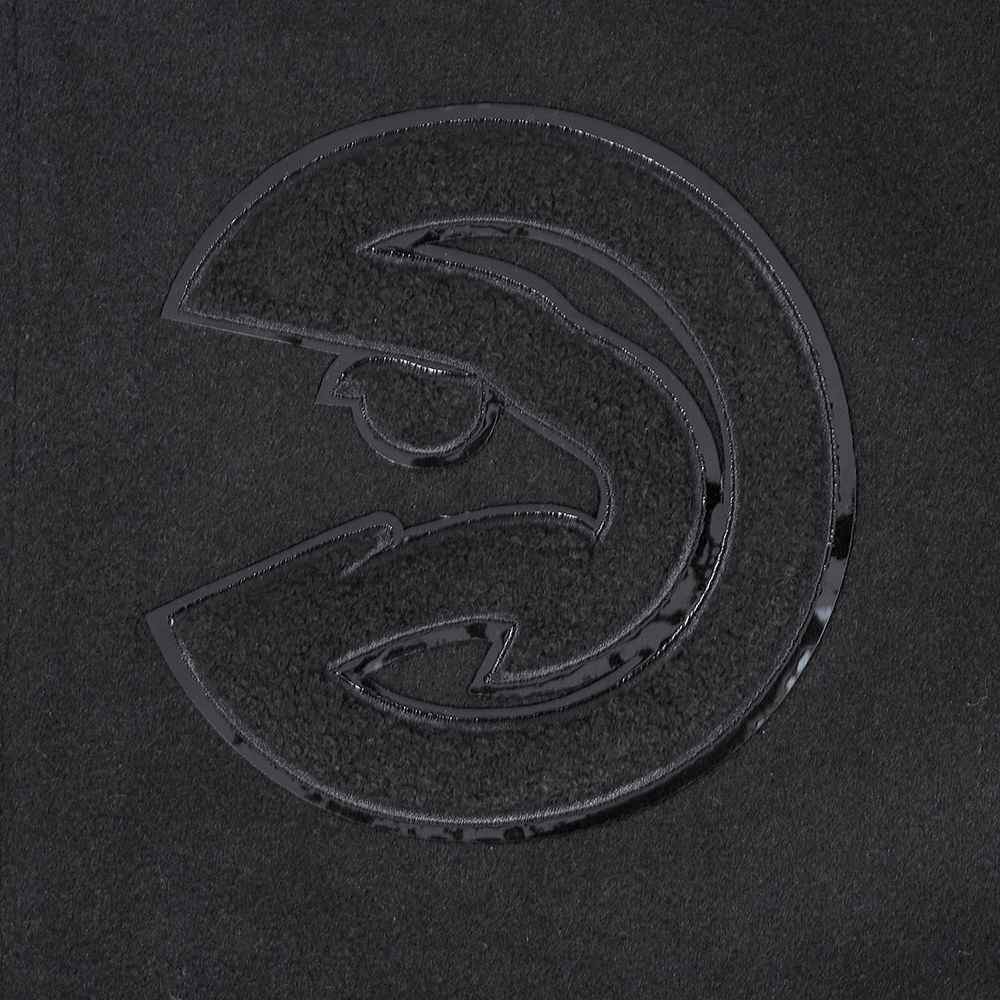 Pro Standard Men's Atlanta Hawks Triple Black Wool Varsity Jacket product image