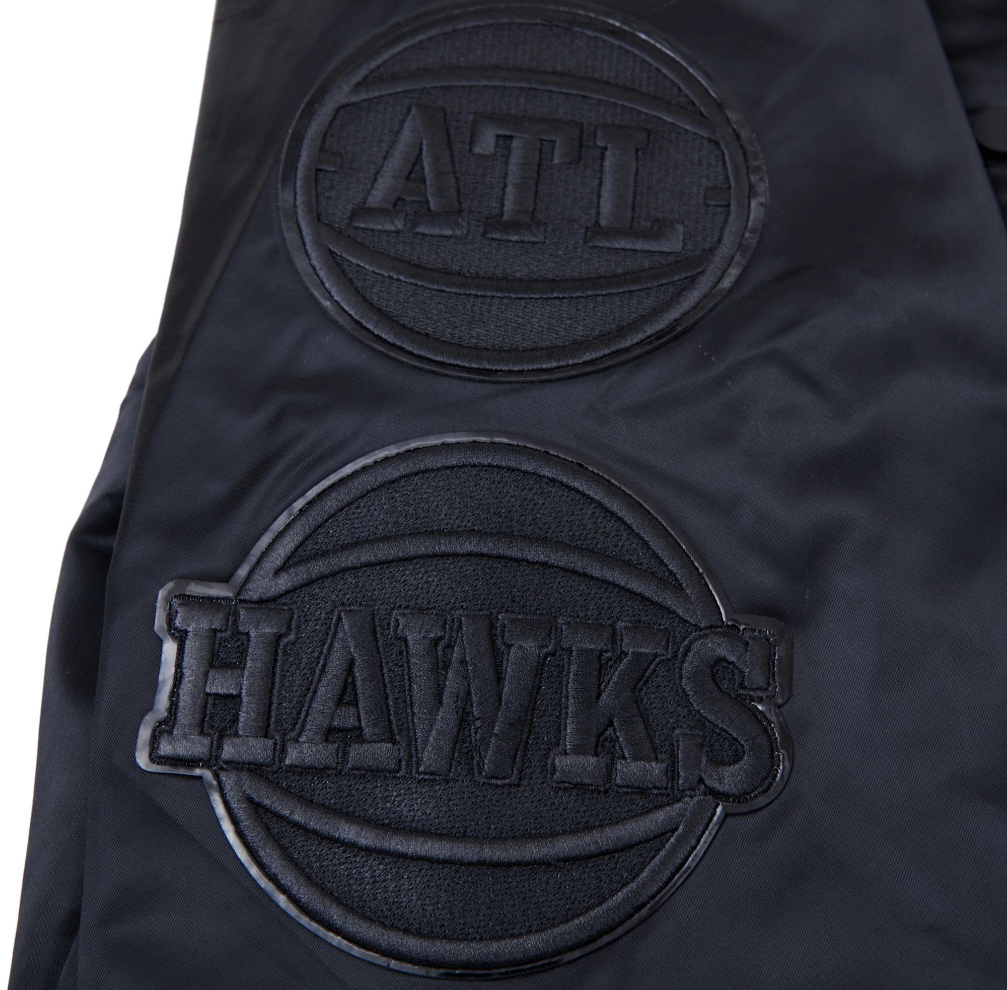 Pro Standard Men's Atlanta Hawks Triple Black Satin Jacket product image