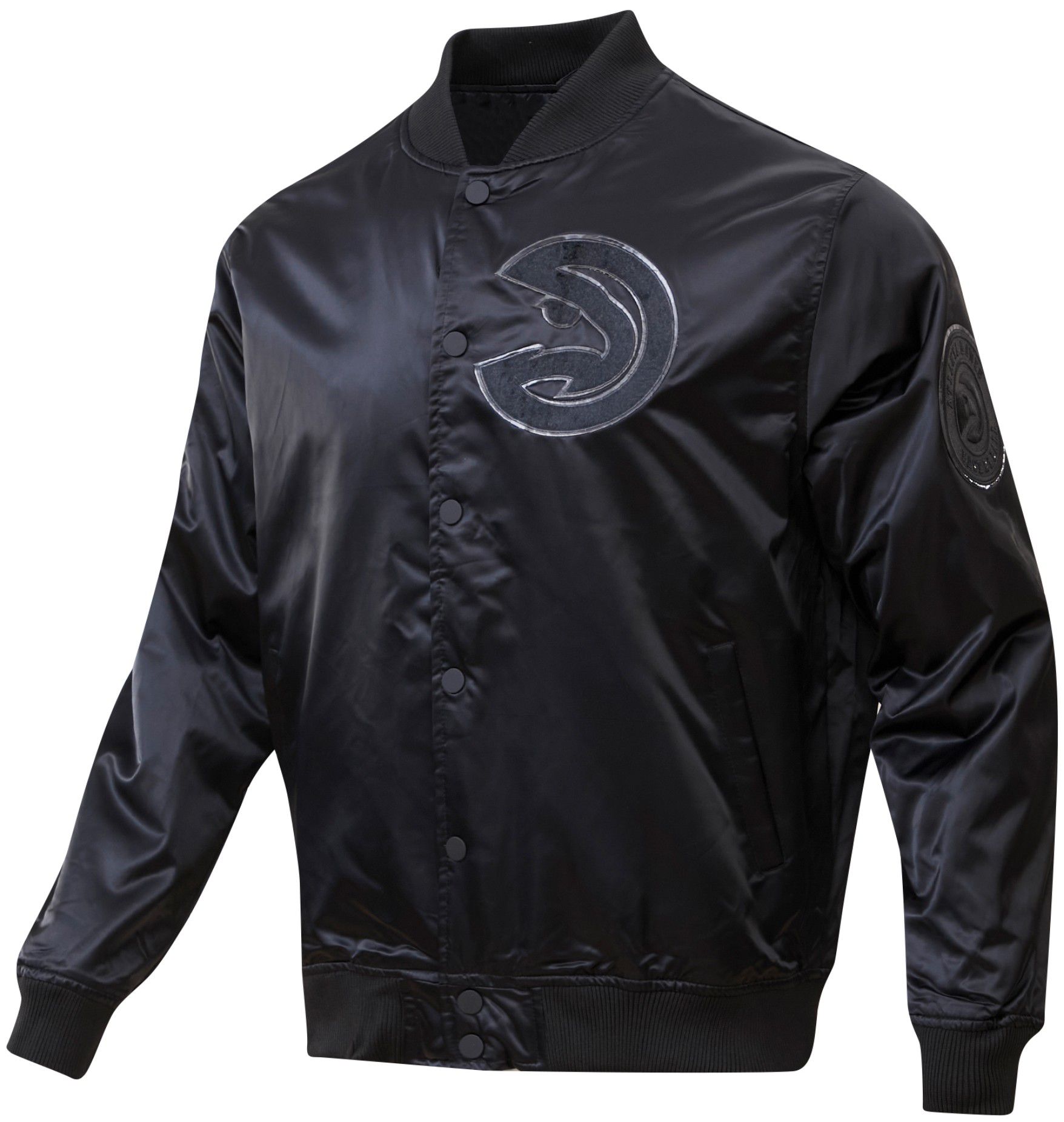 Pro Standard Men's Atlanta Hawks Triple Black Satin Jacket product image