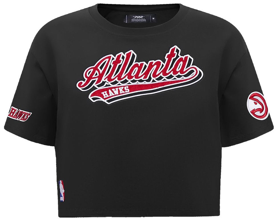 Pro Standard Women's Atlanta Hawks Black Script Tail Boxy T-Shirt product image