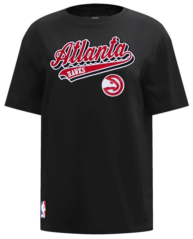 Pro Standard Women's Atlanta Hawks Black Script Tail Boyfriend T-Shirt product image