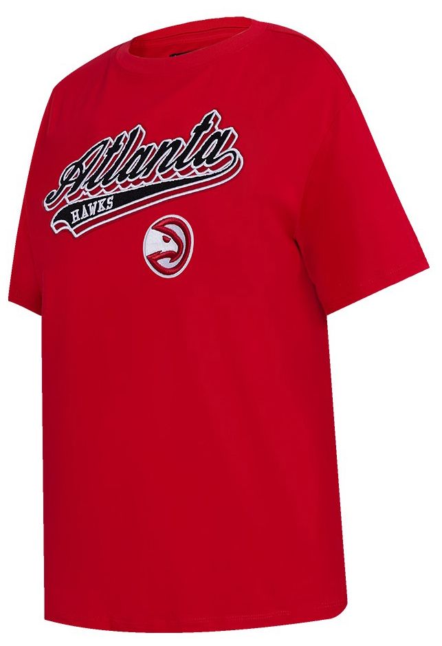 Pro Standard Women's Atlanta Hawks Red Script Tail Boyfriend T-Shirt product image